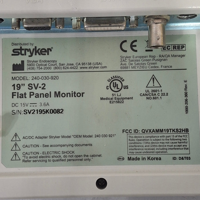 Stryker SV-2 High Definition Monitor