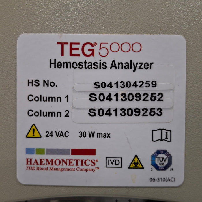 Haemonetics Haemoscope Thrombelastograph Model 5000 Hemostasis Analyzer