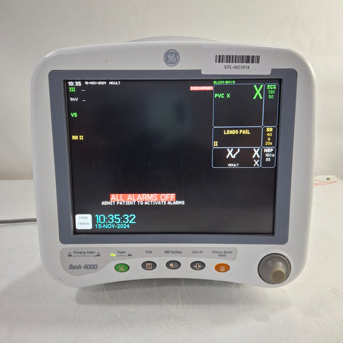 GE Healthcare Dash 4000 - Masimo SpO2 Patient Monitor