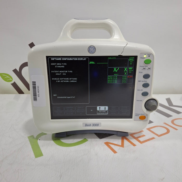 GE Healthcare Dash 3000 - Masimo SpO2 Patient Monitor