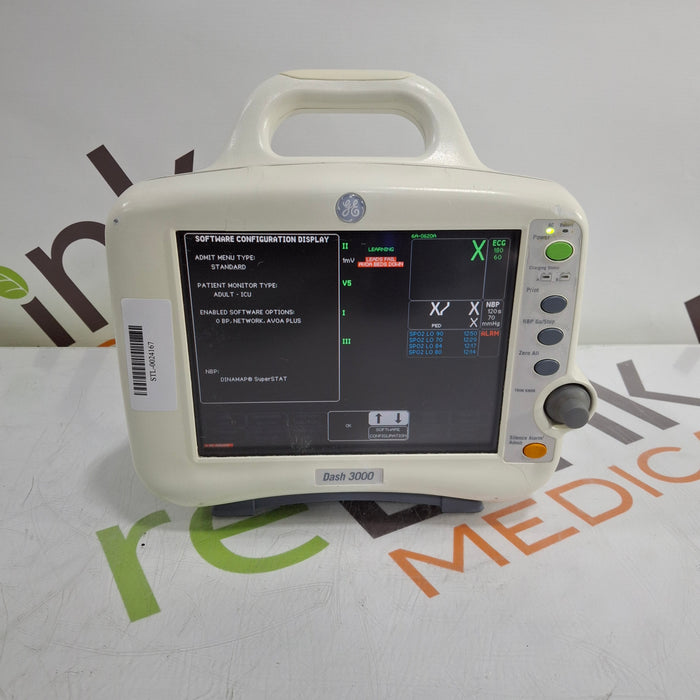 GE Healthcare Dash 3000 - Masimo SpO2 Patient Monitor