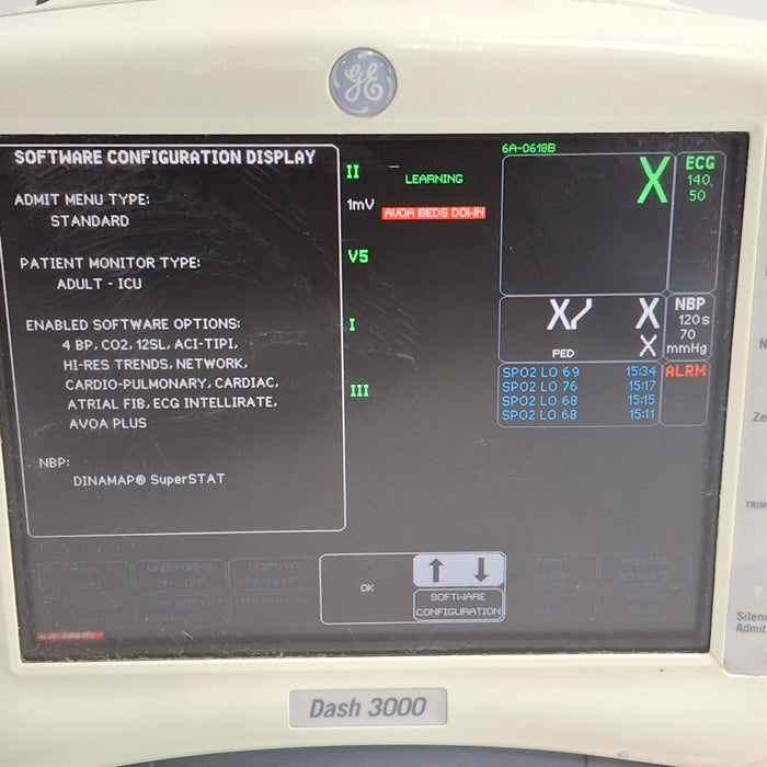 GE Healthcare Dash 3000 - Masimo SpO2 Patient Monitor