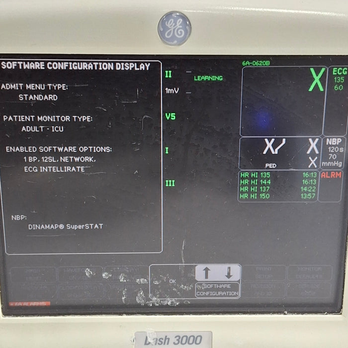 GE Healthcare Dash 3000 - Masimo SpO2 Patient Monitor