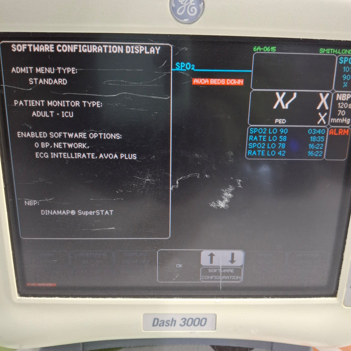 GE Healthcare Dash 3000 - Masimo SpO2 Patient Monitor