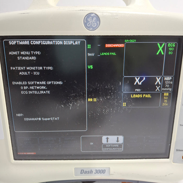 GE Healthcare Dash 3000 - Masimo SpO2 Patient Monitor