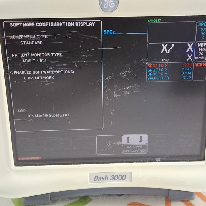 GE Healthcare Dash 3000 - Masimo SpO2 Patient Monitor