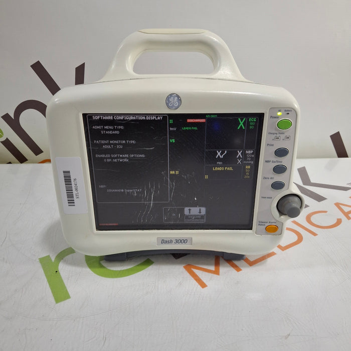 GE Healthcare Dash 3000 - Masimo SpO2 Patient Monitor