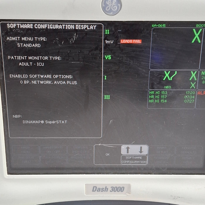 GE Healthcare Dash 3000 - Masimo SpO2 Patient Monitor
