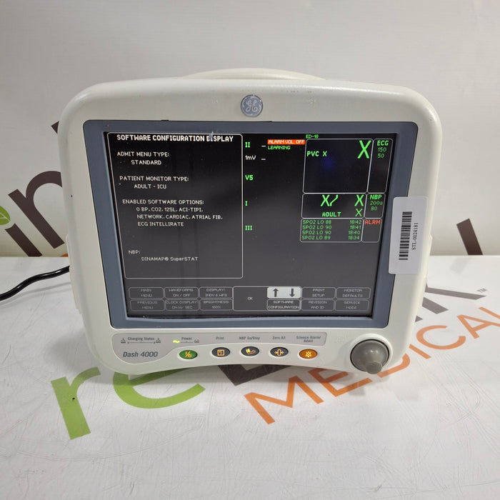 GE Healthcare Dash 4000 - Masimo SpO2 Patient Monitor