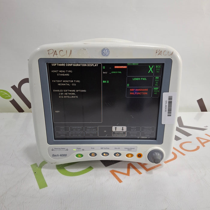 GE Healthcare Dash 4000 - Masimo SpO2 Patient Monitor