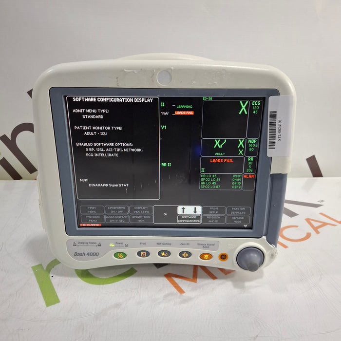 GE Healthcare Dash 4000 - Masimo SpO2 Patient Monitor