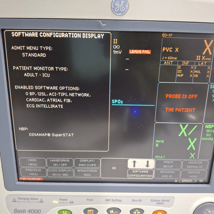 GE Healthcare Dash 4000 - Masimo SpO2 Patient Monitor