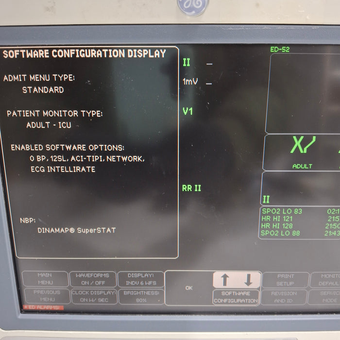 GE Healthcare Dash 4000 - Masimo SpO2 Patient Monitor