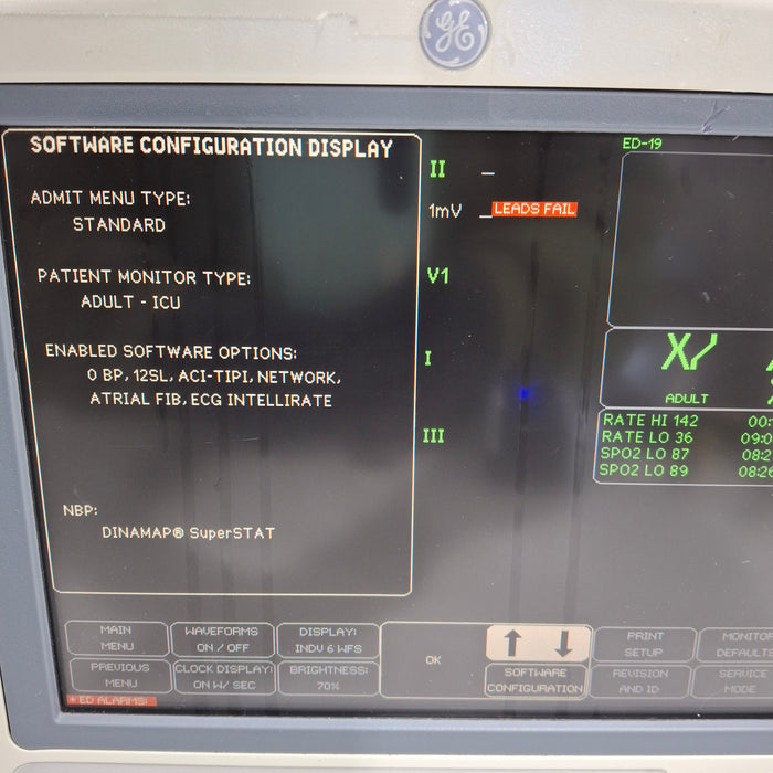 GE Healthcare Dash 4000 - Masimo SpO2 Patient Monitor