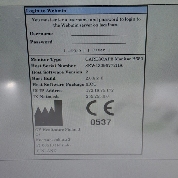 GE Healthcare Carescape B650 Patient Monitor