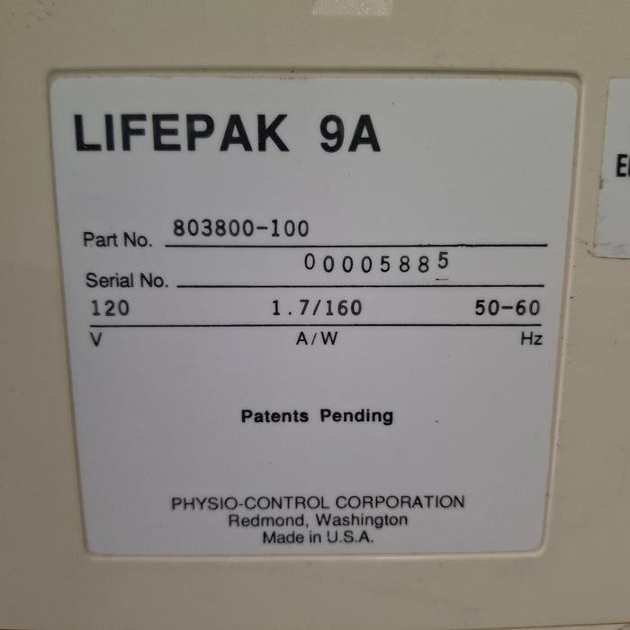 Physio-Control LifePak 9A Cardiac Monitor Defibrillator