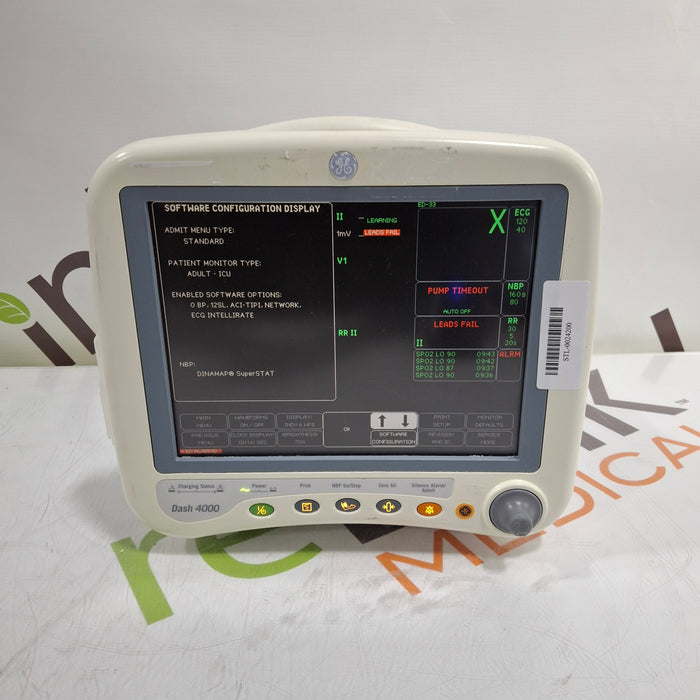 GE Healthcare Dash 4000 - Masimo SpO2 Patient Monitor