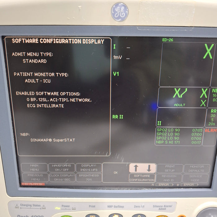GE Healthcare Dash 4000 - Masimo SpO2 Patient Monitor