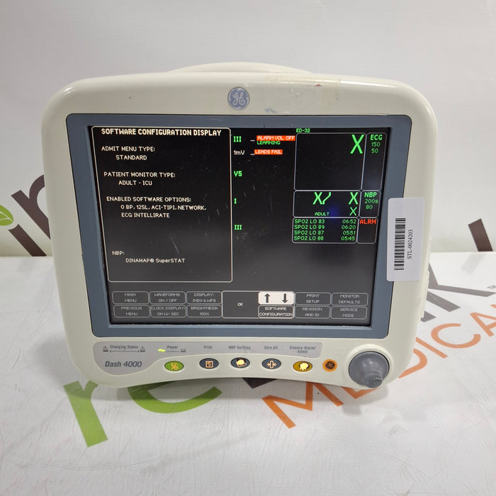 GE Healthcare Dash 4000 - Masimo SpO2 Patient Monitor