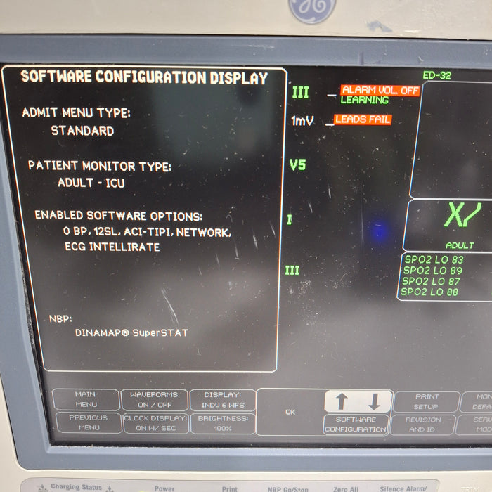 GE Healthcare Dash 4000 - Masimo SpO2 Patient Monitor