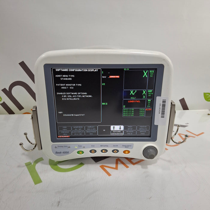 GE Healthcare Dash 4000 - Masimo SpO2 Patient Monitor