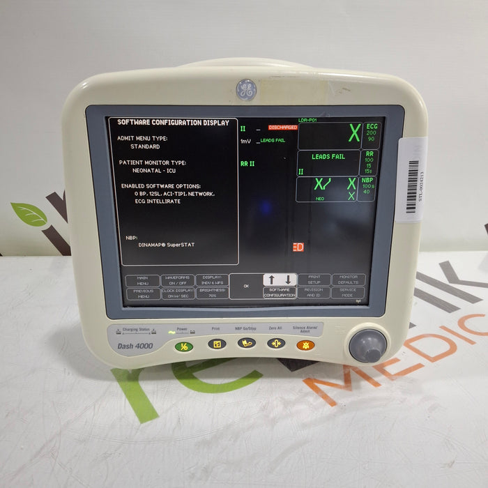 GE Healthcare Dash 4000 - Masimo SpO2 Patient Monitor