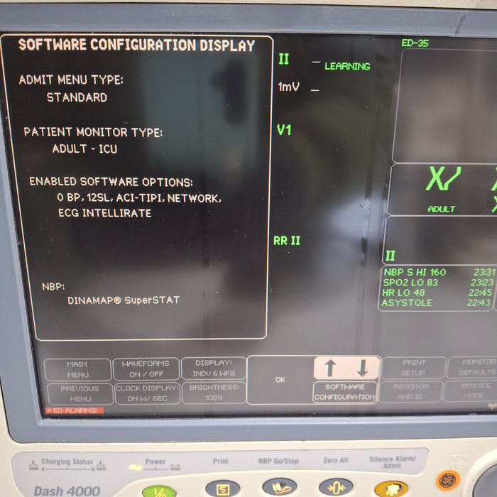 GE Healthcare Dash 4000 - Masimo SpO2 Patient Monitor