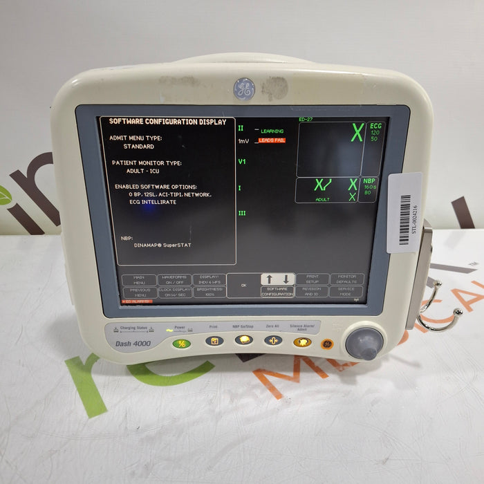 GE Healthcare Dash 4000 - Masimo SpO2 Patient Monitor