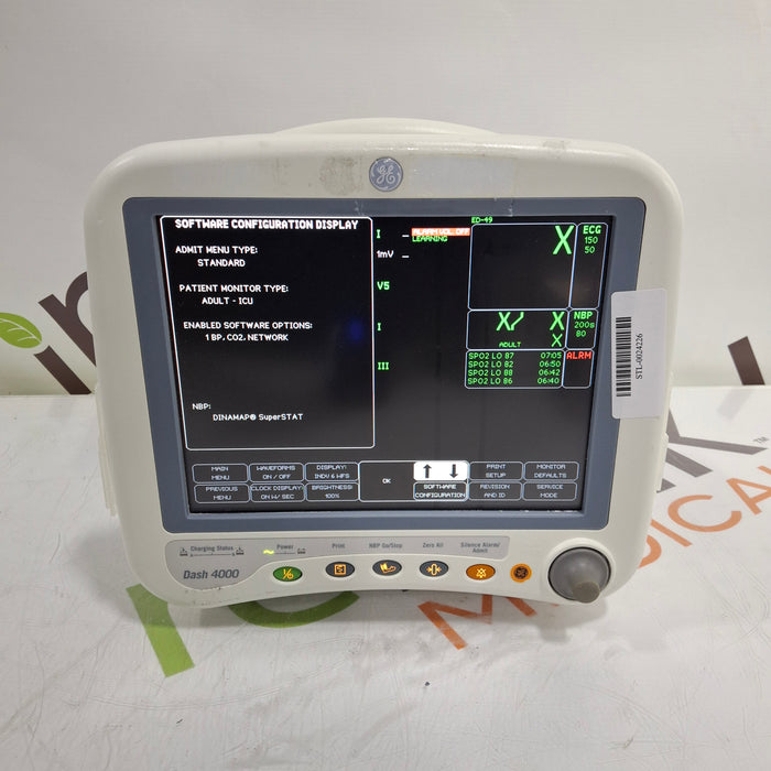 GE Healthcare Dash 4000 - Masimo SpO2 Patient Monitor