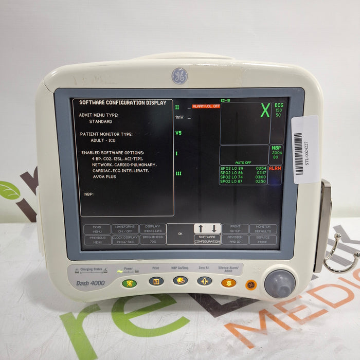 GE Healthcare Dash 4000 - Masimo SpO2 Patient Monitor