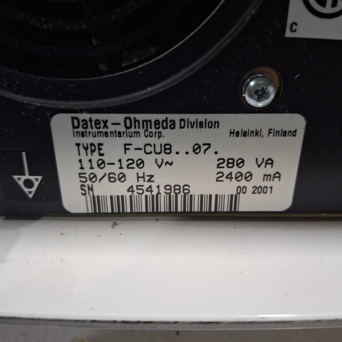 Datex-Ohmeda F-CU8 Multi-Parameter Anesthesia Monitor