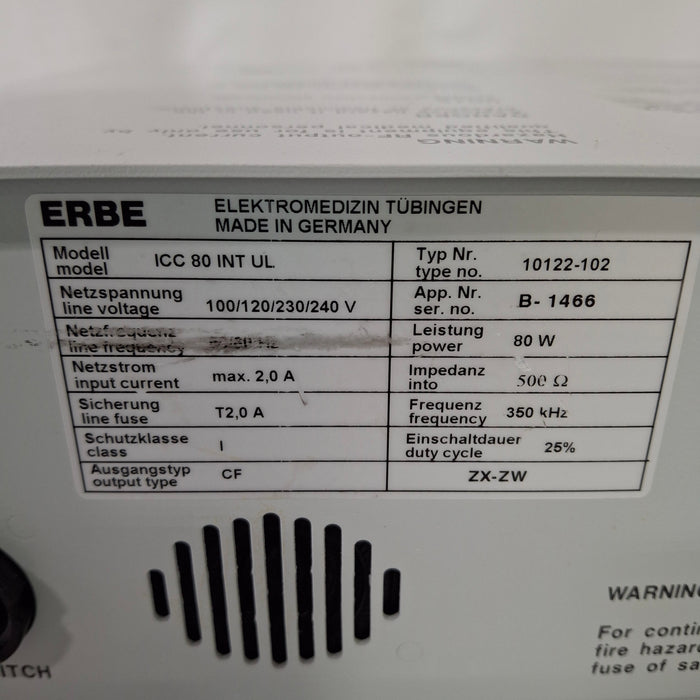 Erbe ICC 80 Electrosurgical Unit