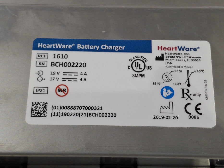 Heartware Model 1600 Battery Charger