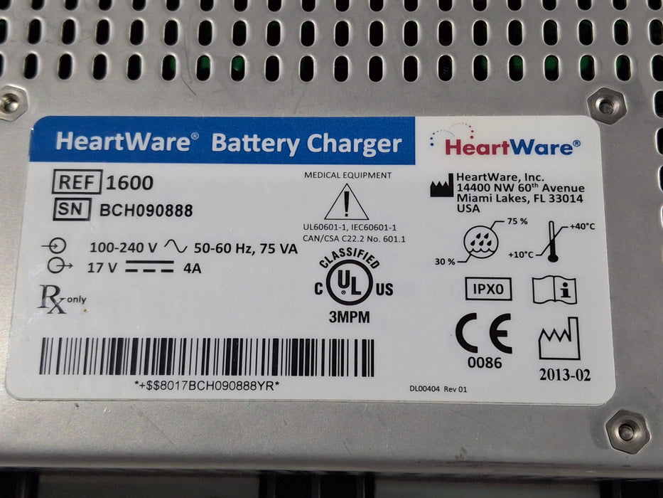 Heartware Model 1600 Battery Charger