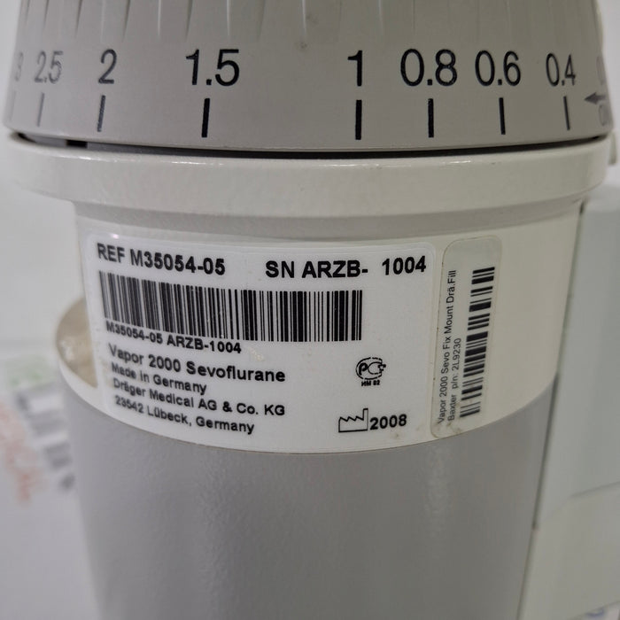 Draeger Medical Draeger Medical Vapor 2000 Sevoflurane Vaporizer Anesthesia reLink Medical