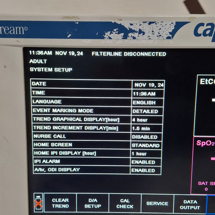 Oridion Capnostream 20P Capnography Monitor