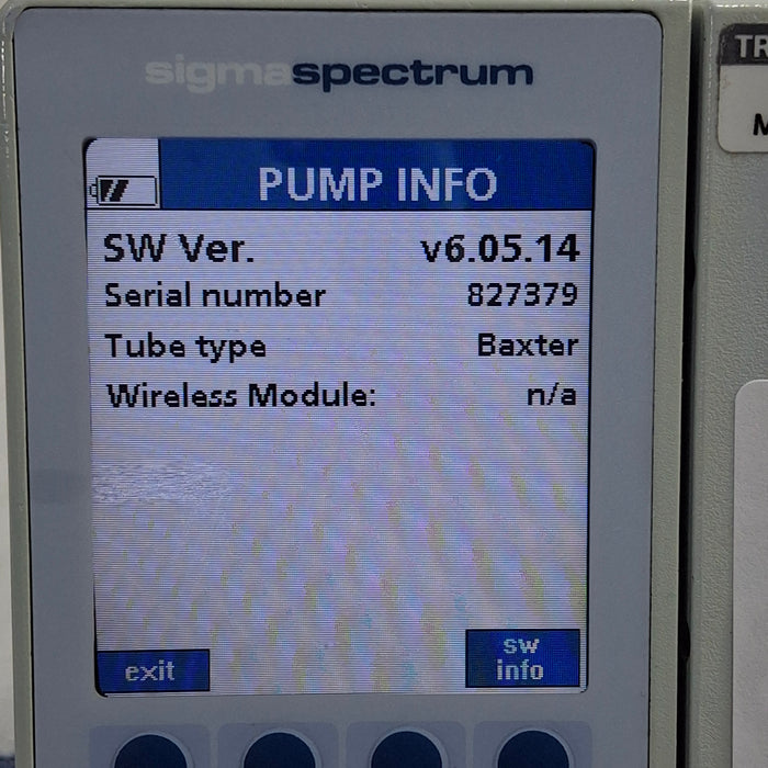 Baxter Baxter Sigma Spectrum 6.05.14 without Battery Infusion Pump Infusion Pump reLink Medical