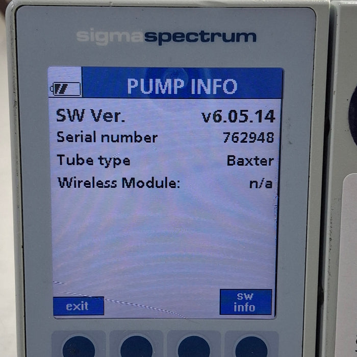 Baxter Baxter Sigma Spectrum 6.05.14 without Battery Infusion Pump Infusion Pump reLink Medical