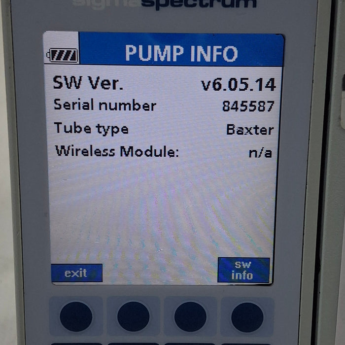 Baxter Baxter Sigma Spectrum 6.05.14 without Battery Infusion Pump Infusion Pump reLink Medical