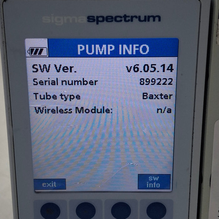 Baxter Baxter Sigma Spectrum 6.05.14 without Battery Infusion Pump Infusion Pump reLink Medical