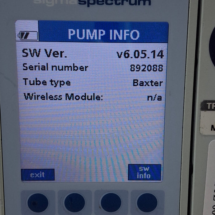 Baxter Baxter Sigma Spectrum 6.05.14 without Battery Infusion Pump Infusion Pump reLink Medical