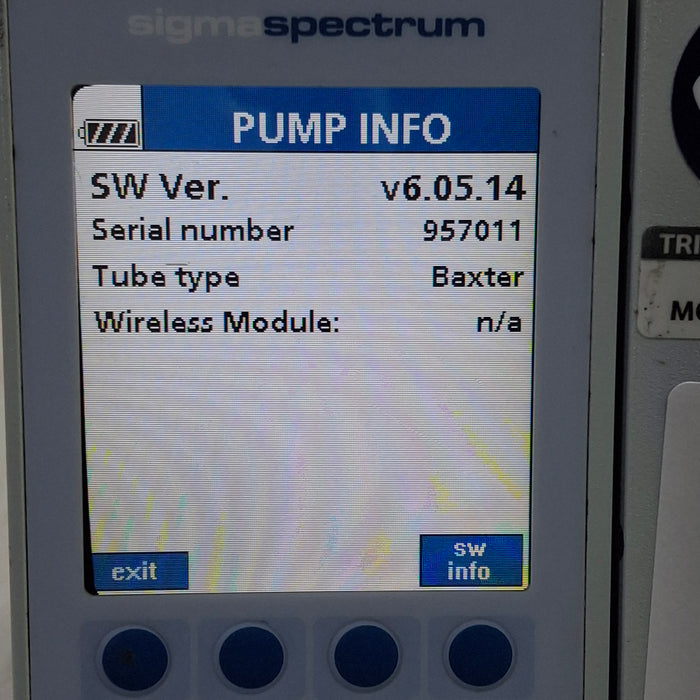 Baxter Sigma Spectrum 6.05.14 without Battery Infusion Pump