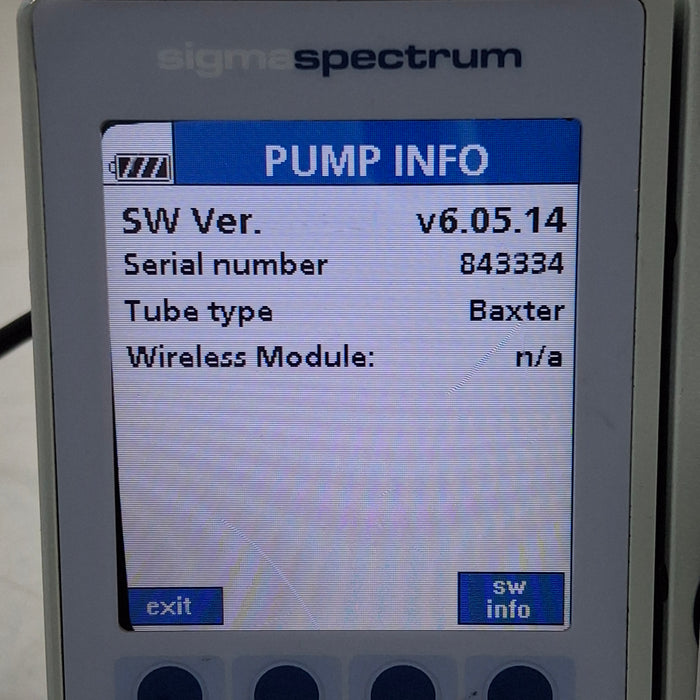 Baxter Baxter Sigma Spectrum 6.05.14 without Battery Infusion Pump Infusion Pump reLink Medical