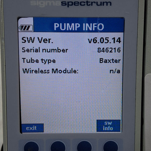 Baxter Baxter Sigma Spectrum 6.05.14 without Battery Infusion Pump Infusion Pump reLink Medical