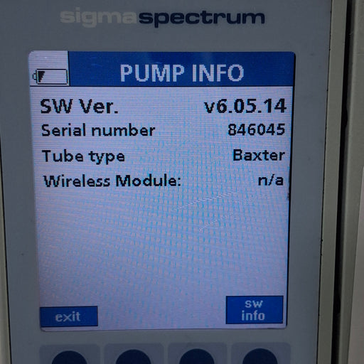 Baxter Baxter Sigma Spectrum 6.05.14 without Battery Infusion Pump Infusion Pump reLink Medical