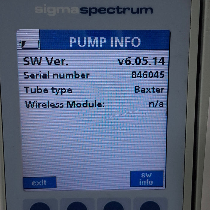 Baxter Baxter Sigma Spectrum 6.05.14 without Battery Infusion Pump Infusion Pump reLink Medical