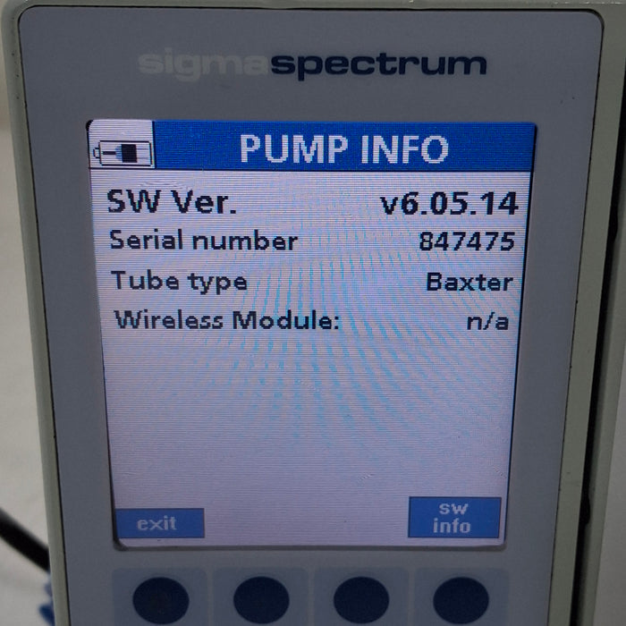 Baxter Baxter Sigma Spectrum 6.05.14 without Battery Infusion Pump Infusion Pump reLink Medical