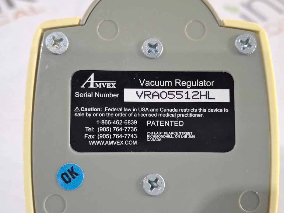 Amvex Vacuum Regulator