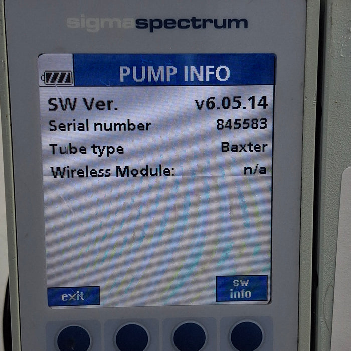 Baxter Sigma Spectrum 6.05.14 without Battery Infusion Pump