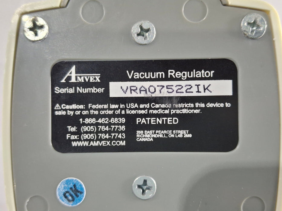 Amvex Vacuum Regulator